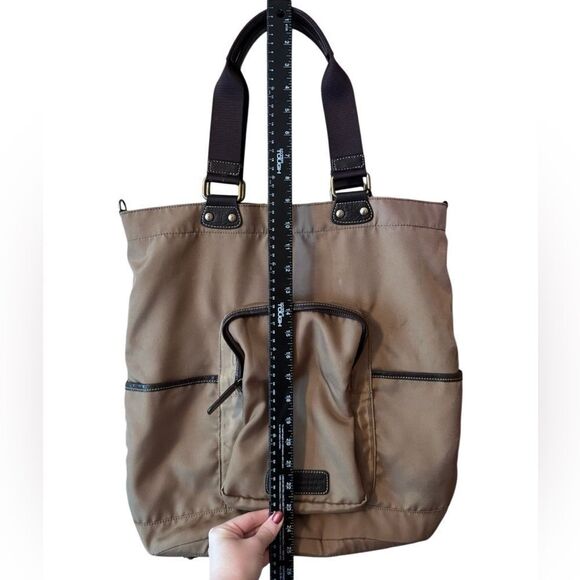 Hayden Harnett- Green Nylon & Leather Handle Flight Tote Bag Carry On Weekender - Picture 8 of 10